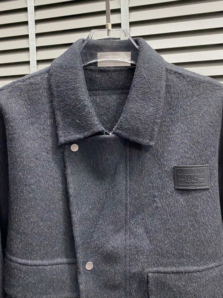 Dior Men's Classic Lambswool Short Coat in Camel Brown