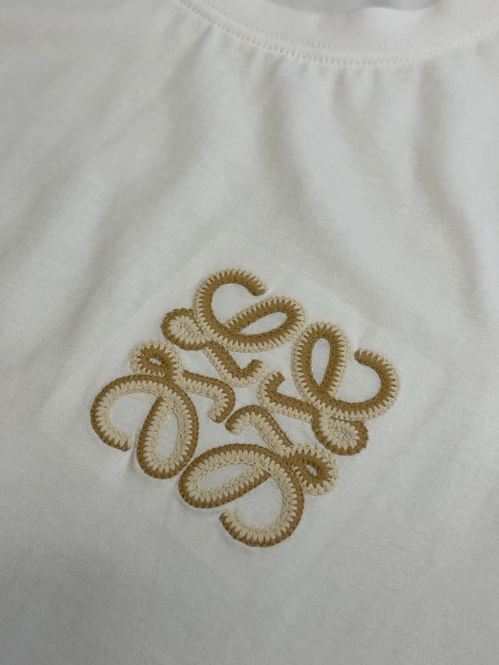 Loewe Double Anagram Embroidery Crewneck T-Shirt in Black