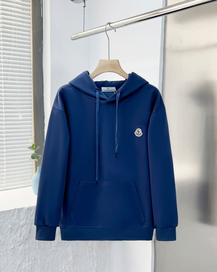 Moncler Men's Casual Cotton Hooded Sweatshirt in Black