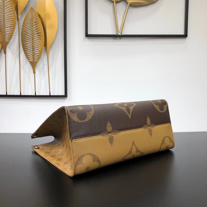 Louis Vuitton Onthego Monogram Tote Bag in Monogram Giant Canvas (tan/brown)