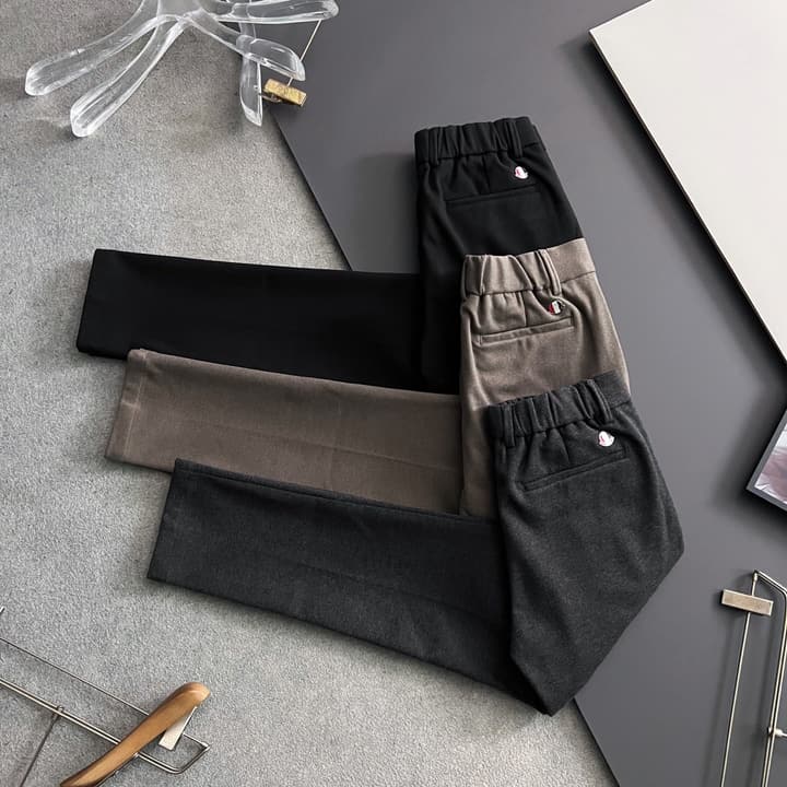 Moncler 2025 Pure Cotton Casual Trousers in Charcoal Gray
