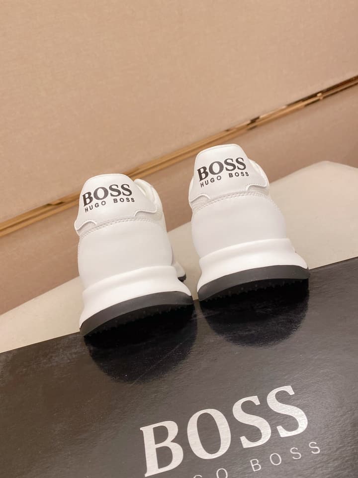 Boss Latest Casual Men's Sneakers in White With Black Sole