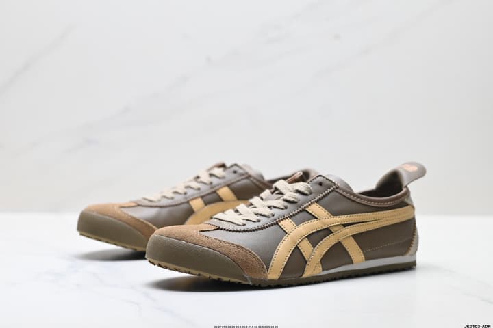 Onitsuka Tiger NIPPON MADE MEXICO 66 DELUXE Sneakers in Dark Olive With Tan Stripes