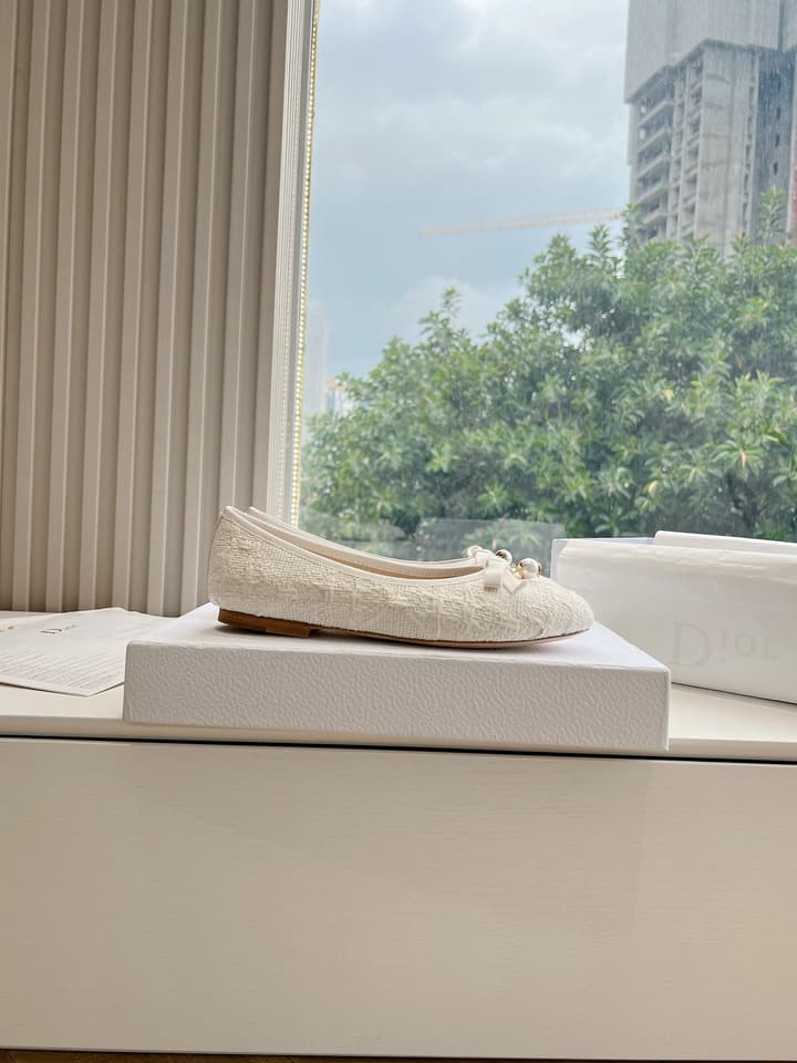Dior Embroidered Leather Loafers – 2024 Spring Collection in Cream