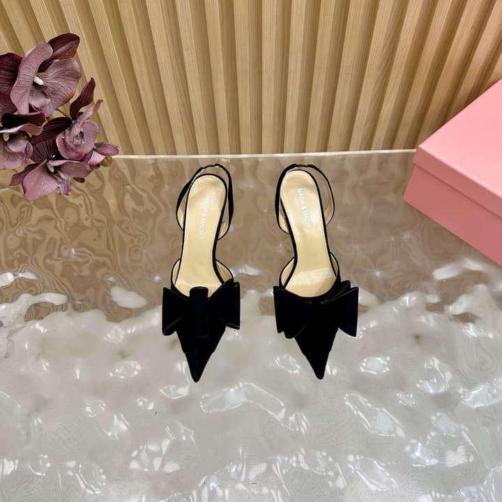 MACH & MACH Bingbing Bow High Heels – 2025 – 25SS in Black Suede With Bow