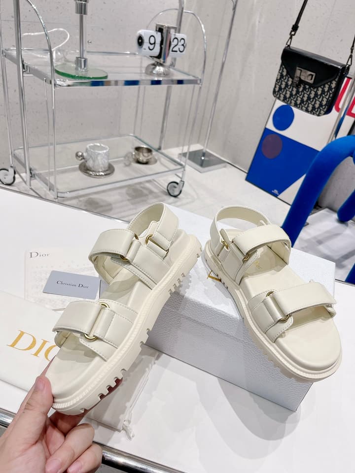 Dior 2022 New Color Velcro Sandals in Gold