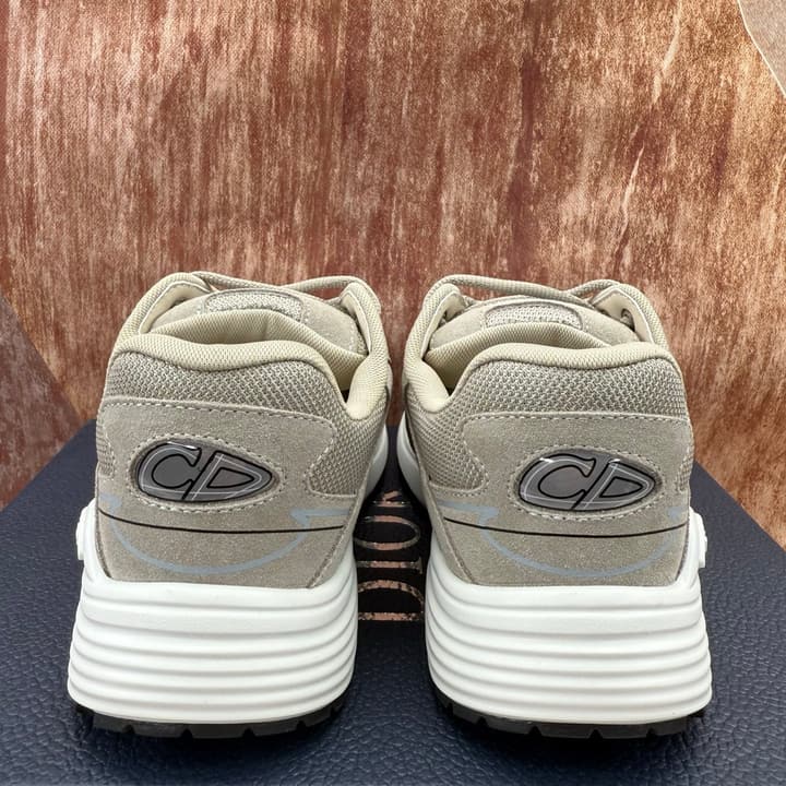 Dior B30 Low-Top Sneakers in Light Khaki Gray