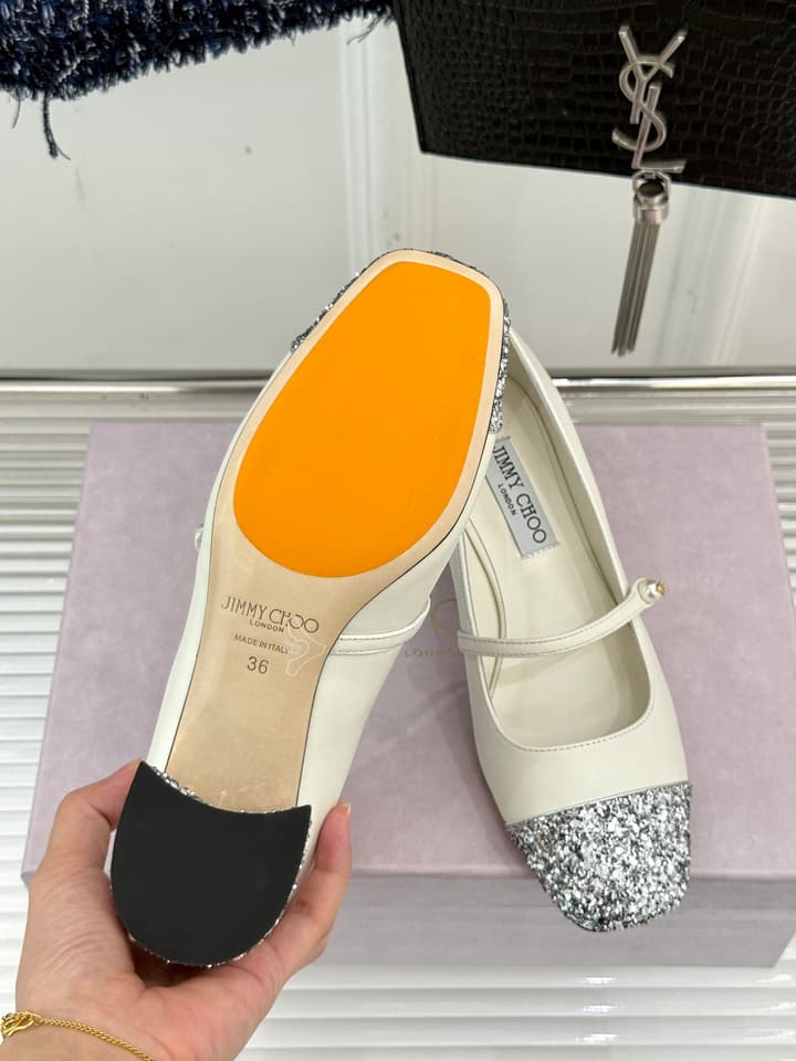 Jimmy Choo Color-block Pearl Mary Jane Heels – 25FW in Black Bow Detail