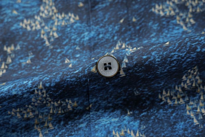 Louis Vuitton Ocean Boat Print Beach Short-Sleeve Shirt in Ocean Blue