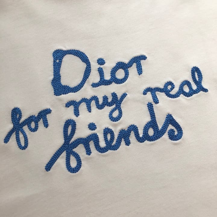 Dior Embroidered Logo T-Shirt – 2026SS in Apricot Ringer With Navy Collar