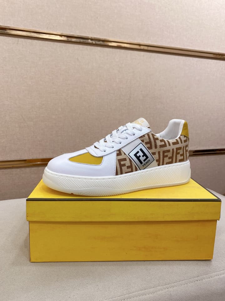 Fendi Calfskin Leather Loafers in Navy White Monogram