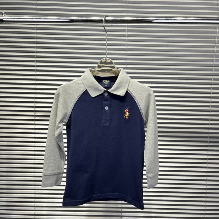 Ralph Lauren Color-block Long Sleeve Polo Shirt – Autumn Collection – Kids Collection in Lavender And Pink Color Block