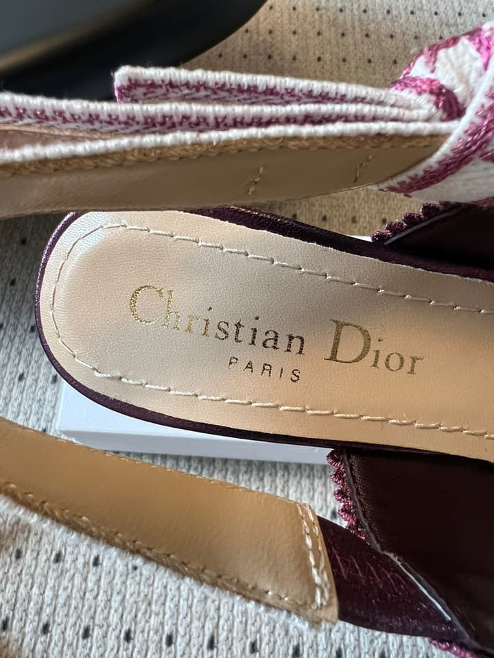 Dior J'Adior Dior Or Embroidered Slingback Heels in Black Smooth