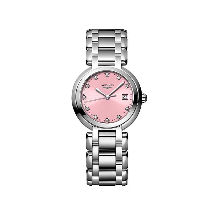 Longines Symphonette Moonphase Ladies' Watch in Stainless Steel With Pink Dial