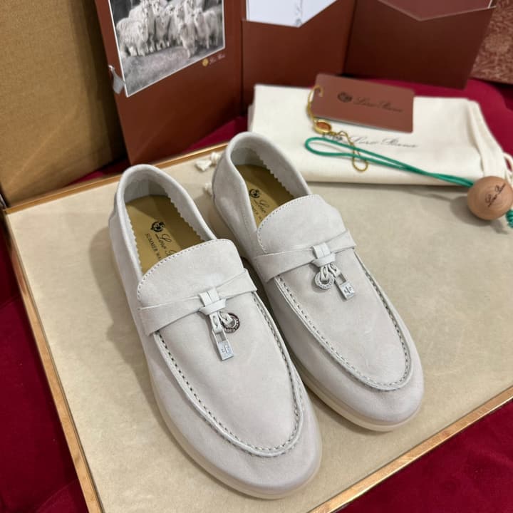 Loro Piana Summer Charms Walk Kids Moccasin Loafers – Kids Collection in Cream