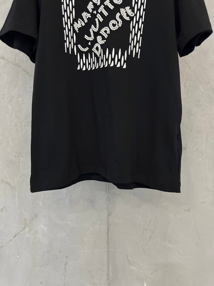 Louis Vuitton Embroidered Beaded Cotton T-Shirt – 25SS in Black