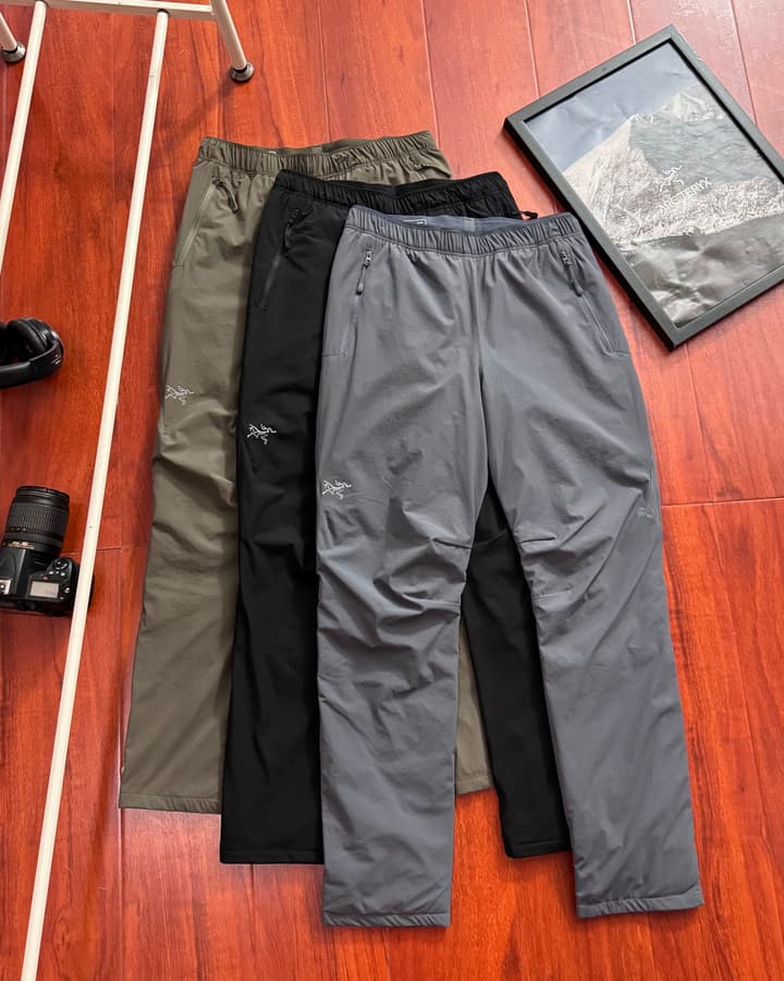 Arc'teryx TRAINING Series Windproof Down Trousers – Winter Collection in Black