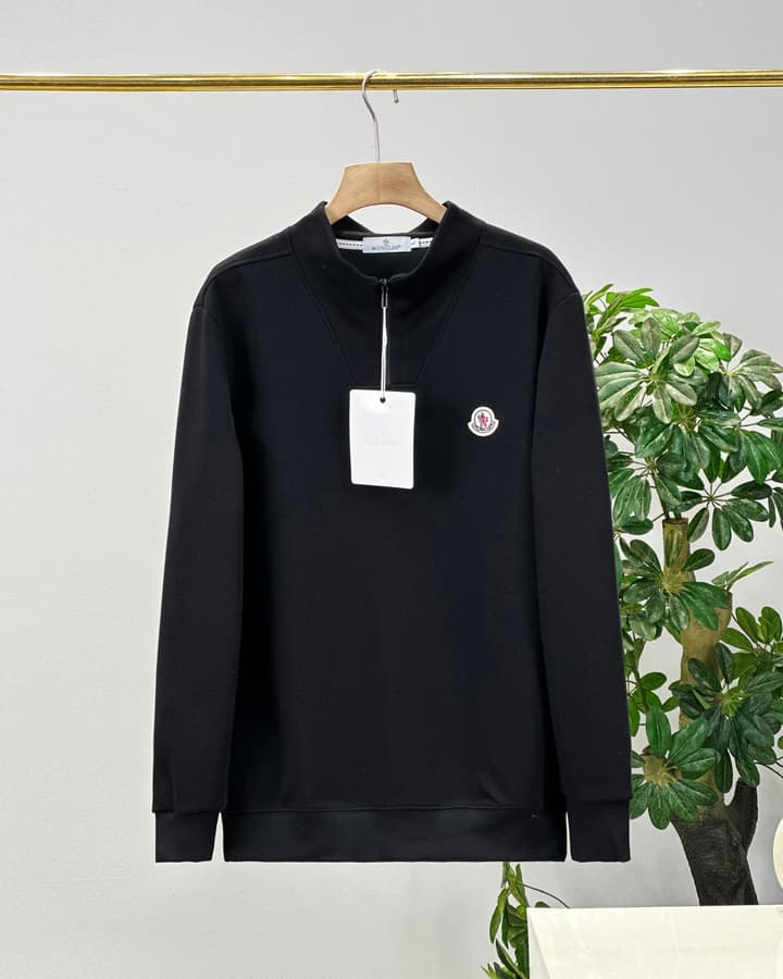 Moncler Men's Crewneck Cotton Sweatshirt – Autumn/Winter Collection in Black