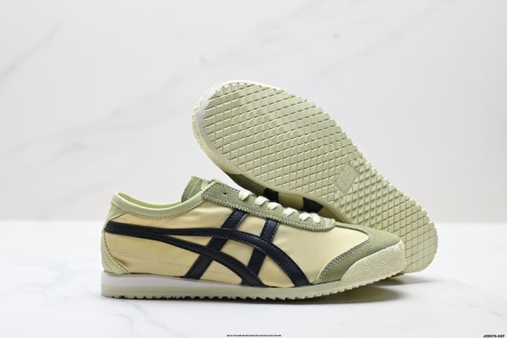 Onitsuka Tiger Mexico 66 Deluxe Nippon Made Sneakers in Beige With Taupe Stripes