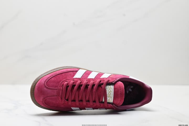 Adidas Handball Spezial Retro Suede Sneakers in Burgundy White Stripes