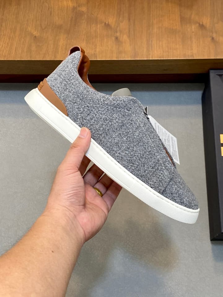 Ermenegildo Zegna Triple Stitch Sneakers in Black