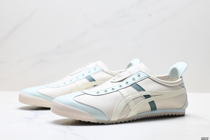 Onitsuka Tiger NIPPON MADE Mexico 66 DELUXE Sneakers in Cream With Teal Stripes
