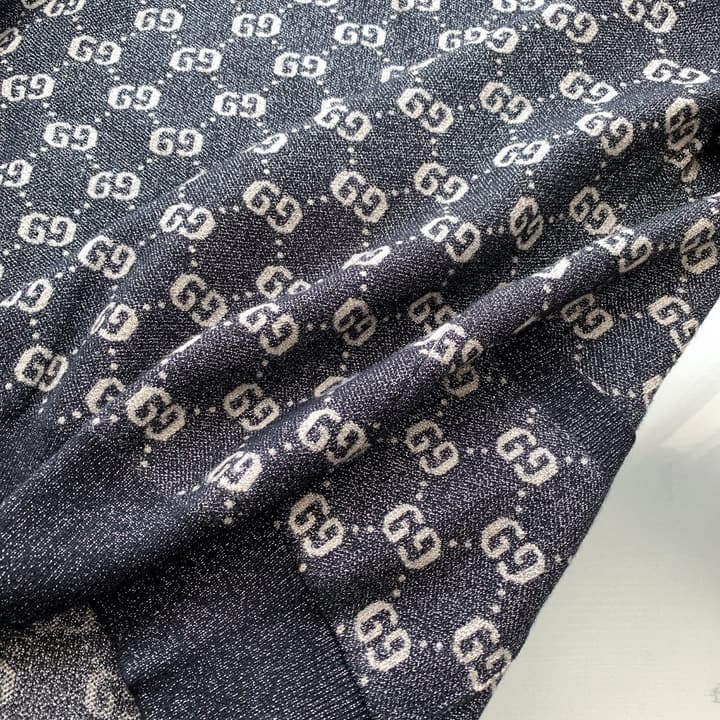 Gucci Silver Thread Jacquard Crewneck Sweater – Autumn/Winter Collection in Black
