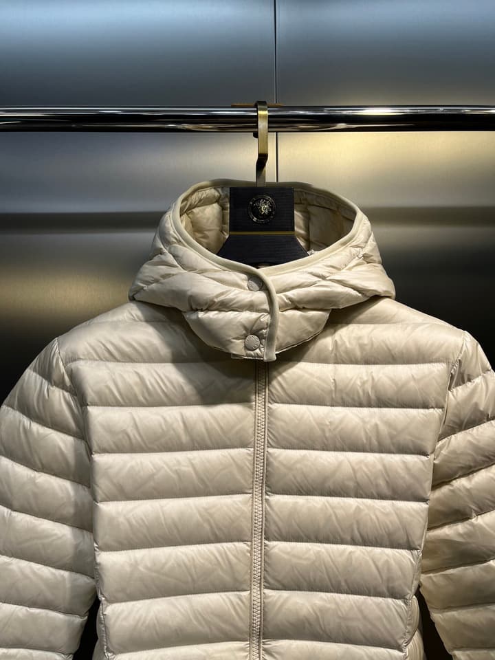 Moncler Waist-Cinching Hooded Down Jacket – Autumn/Winter Collection in Gold