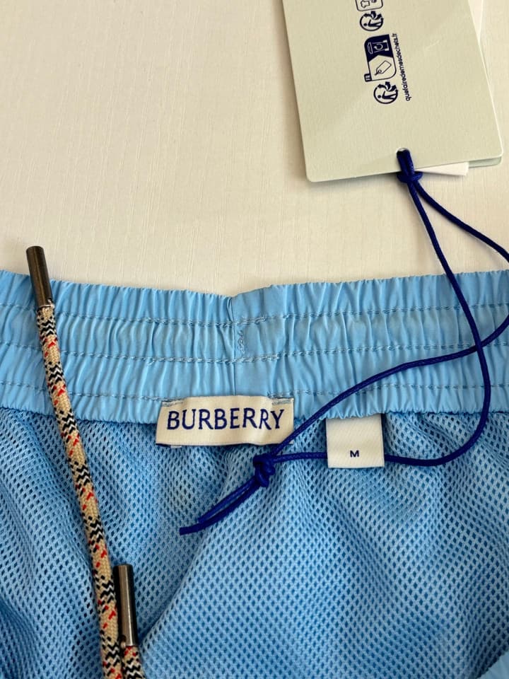Burberry Nylon Side Check Drawstring Shorts in Black