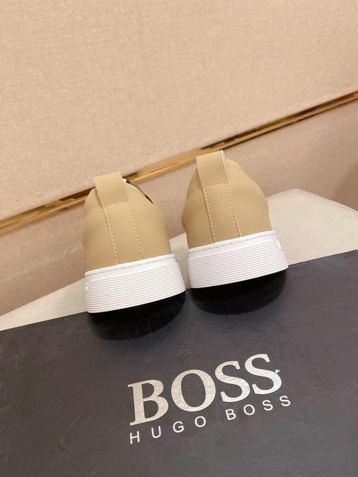 Boss Casual Leather Loafers in Glossy Black Toe