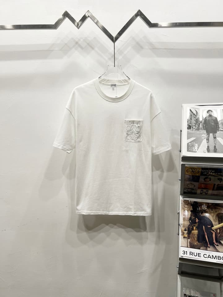 Loewe Minimalist Pocket Embroidery T-Shirt in Classic Black