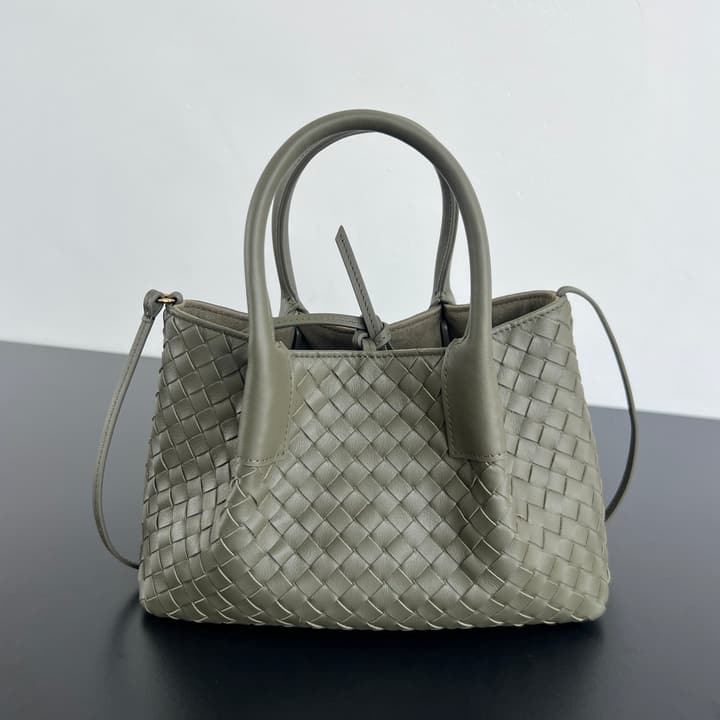 Bottega Veneta Pinacoteca Small Tote Handbag – 2025SS in Burgundy With Light Blue Lining A