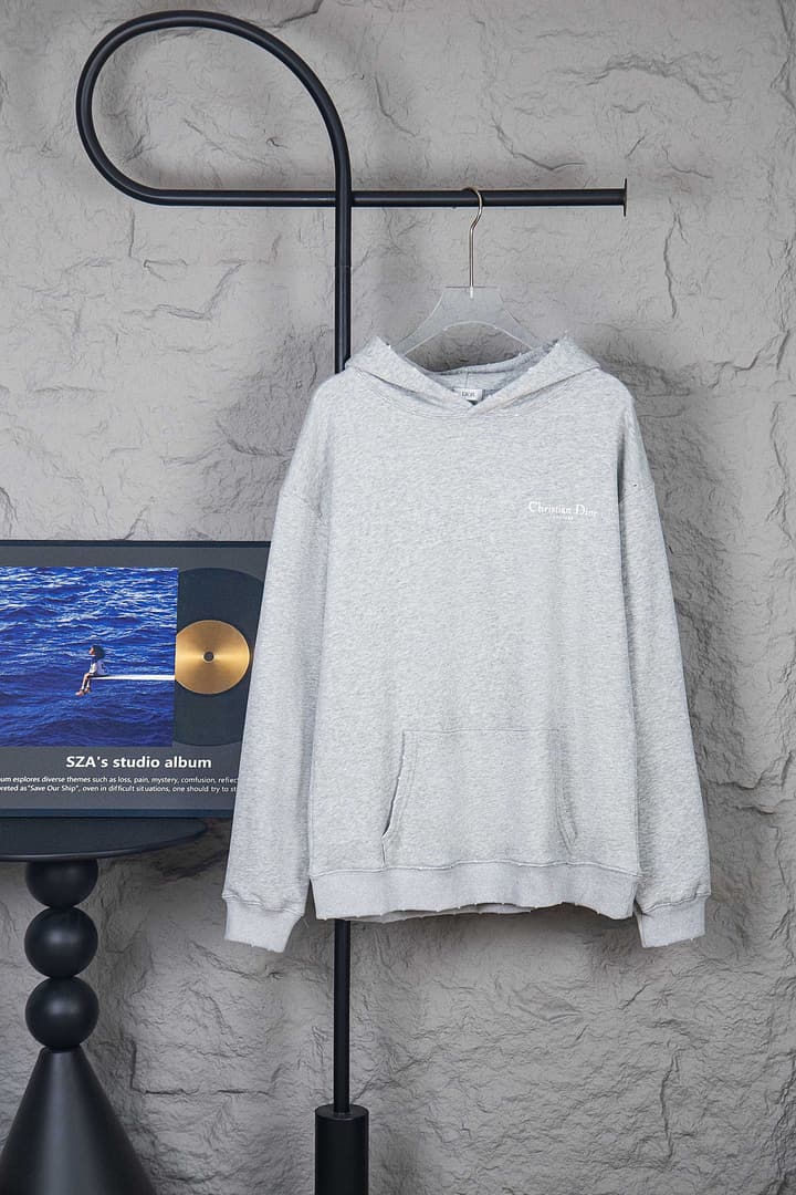 Dior Classic English Letter Hooded Sweatshirt in Black