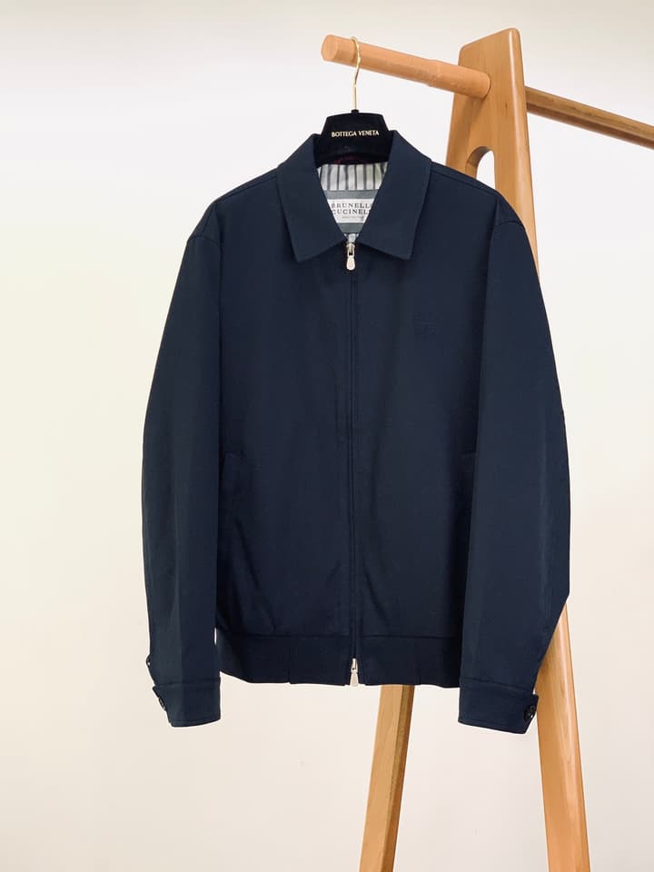 Brunello Cucinelli Minimalist Casual Lapel Jacket – 2025FW in Dark Navy
