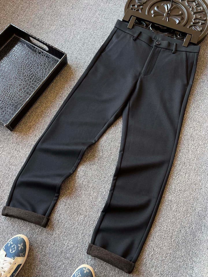 Dior Textured Cotton Casual Trousers in Classic Black