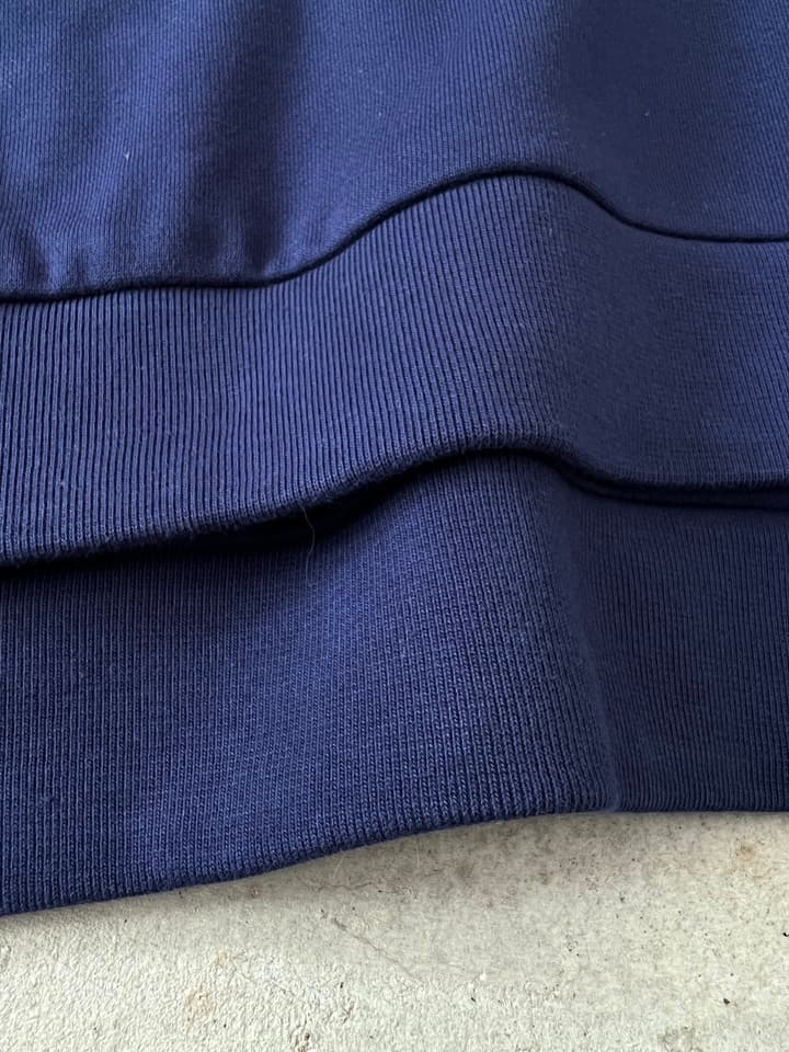 Celine Flocked Letter Pullover Sweatshirt – 2025FW in Navy Blue Folded