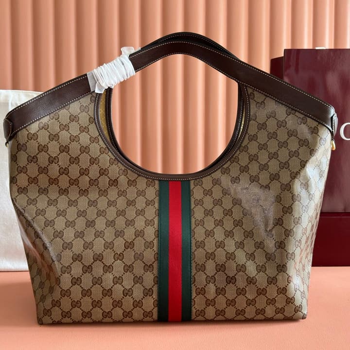 Gucci Giglio Coated GG Tote Bag – Spring/Summer Collection – 2026SS in Crystal Brown