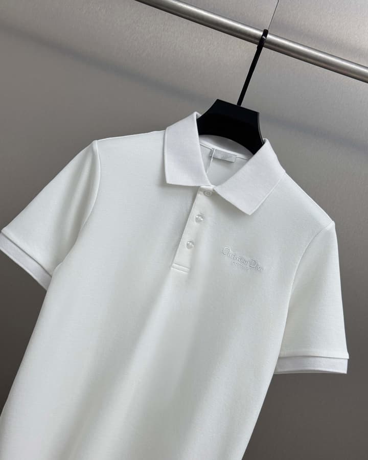 Dior Embroidered Letter Polo Shirt in Black