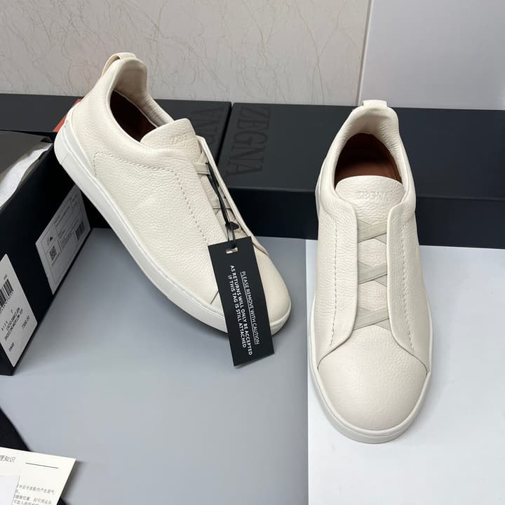 Zegna SECONDSKIN Triple Stitch™ Casual Sneakers in Monochromatic Black