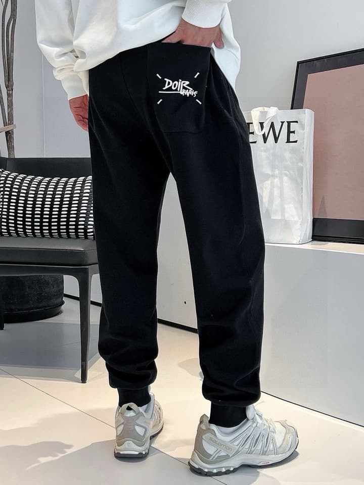 Dior Irregular Letter Embroidery Sweatpants – 23SS in Black