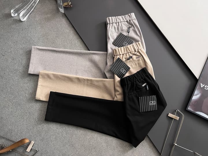 Zegna 2025 Cashmere Blend Casual Trousers in Classic Black