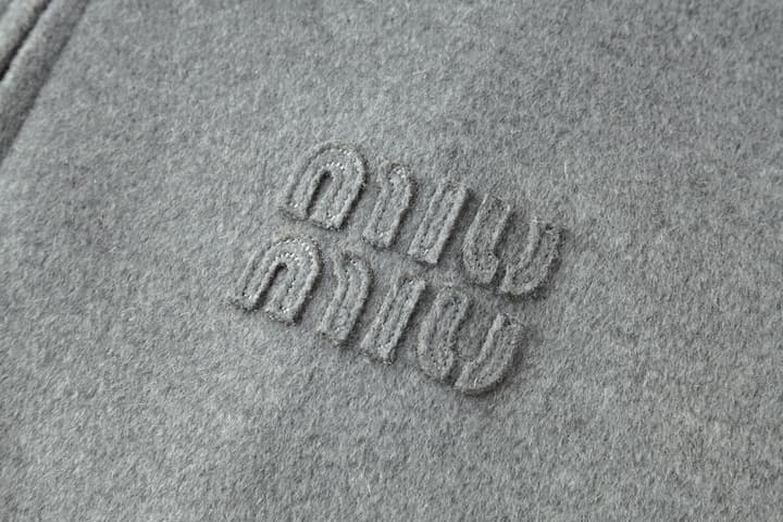 Miu Miu Logo Embroidered Cashmere Zip Jacket