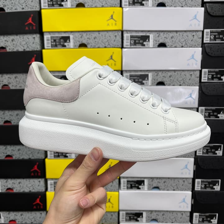 Alexander McQueen Oversized Low-Top Sneakers in All Black With White Sole