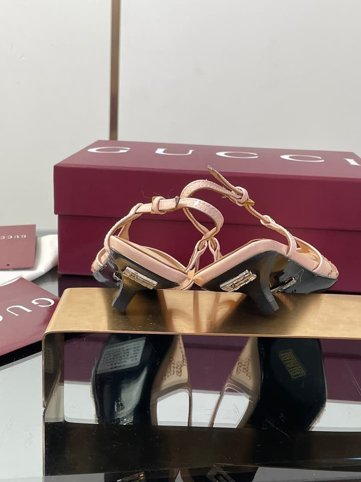 Gucci Cosmogonie GG Crystal Slingback Sandals – 2025 Early Autumn Collection in Black Crystal Gg