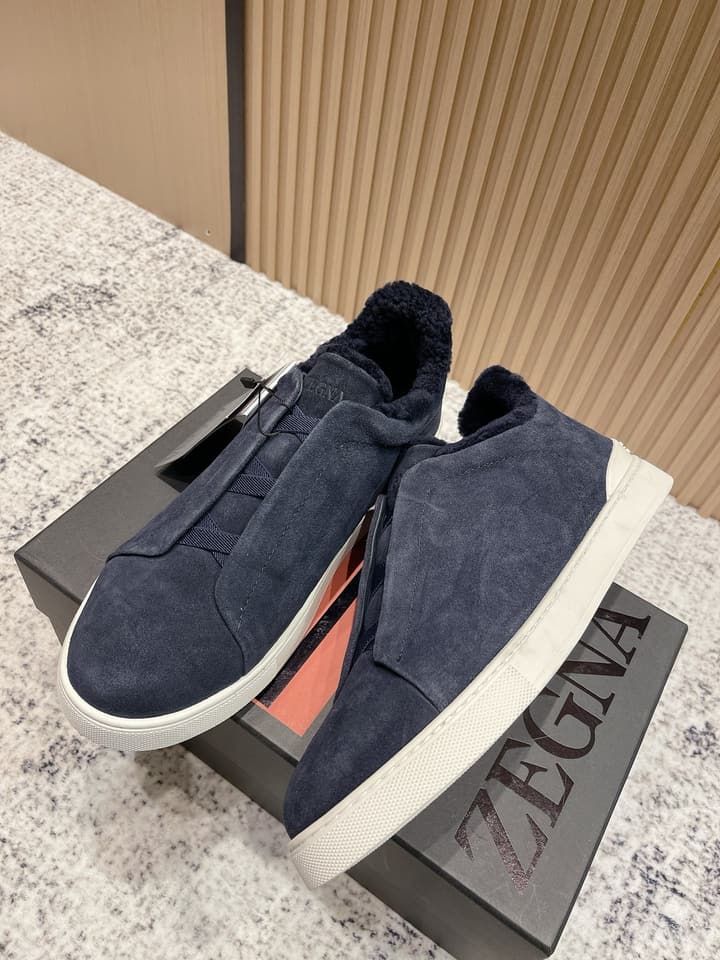 Zegna Triple Stitch Low-Top Casual Shoes – 2025SS in Black Leather