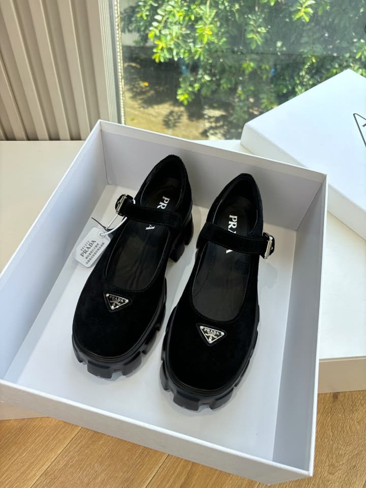 Prada Monolith Platform Mary Jane Loafers – 25FW in Assorted Leather & Suede Collection