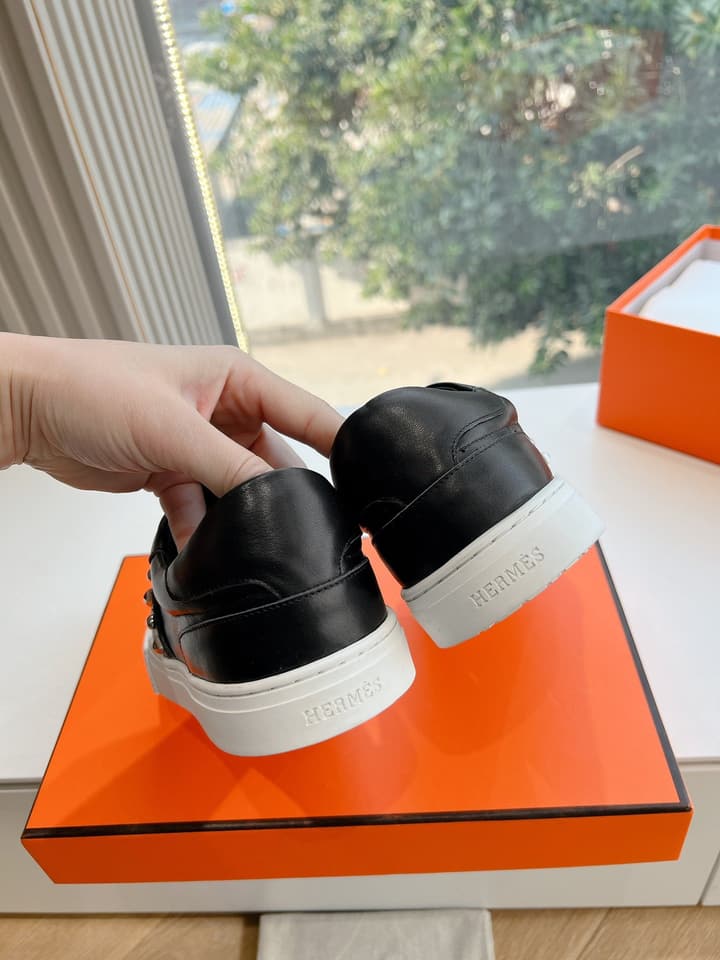 Hermès Bouncing Men's Sneakers in Black Leather