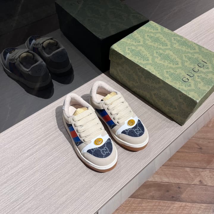Gucci Rhyton Distressed Sneakers – Kids Collection – 2023SS in Navy Blue Toe