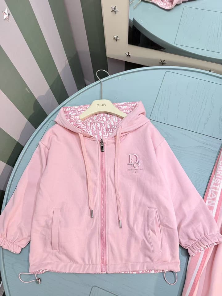 Dior Kids Reversible Windbreaker & Sweatshirt Set – Kids Collection – 25SS in Monogram Blue Set