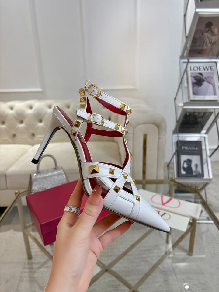 Valentino Studded Cut-Out High-Heeled Sandals – 26SS in Pink